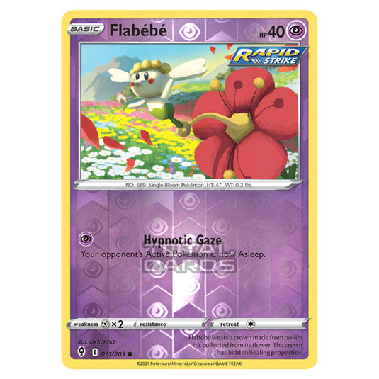 Pokemon - Sword & Shield - Evolving Skies - Flabebe - 071/203 - (Reverse Holo)