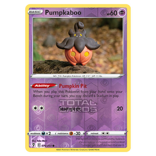 Pokemon - Sword & Shield - Evolving Skies - Pumpkaboo - 076/203 - (Reverse Holo)