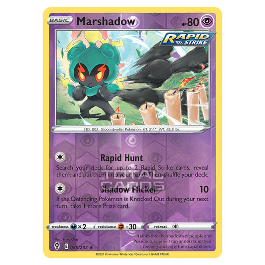 Pokemon - Sword & Shield - Evolving Skies - Marshadow - 080/203 - (Reverse Holo)