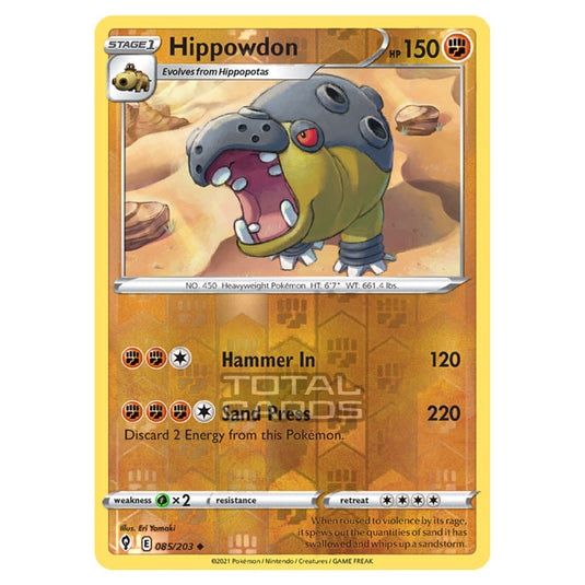 Pokemon - Sword & Shield - Evolving Skies - Hippowdon - 085/203 - (Reverse Holo)