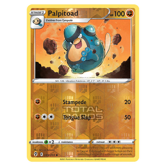 Pokemon - Sword & Shield - Evolving Skies - Palpitoad - 089/203 - (Reverse Holo)