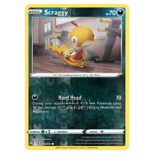 Pokemon - Sword & Shield - Evolving Skies - Scraggy - 098/203 - (Reverse Holo)