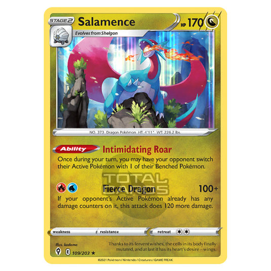 Pokemon - Sword & Shield - Evolving Skies - Salamence - 109/203 - (Reverse Holo)