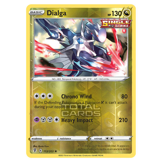 Pokemon - Sword & Shield - Evolving Skies - Dialga - 112/203 - (Reverse Holo)