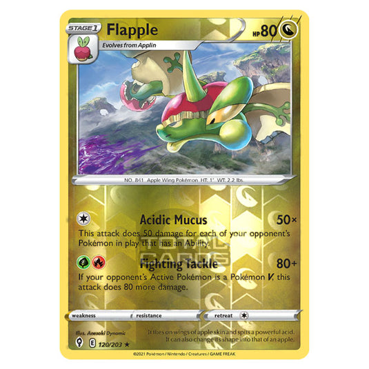 Pokemon - Sword & Shield - Evolving Skies - Flapple - 120/203 - (Reverse Holo)