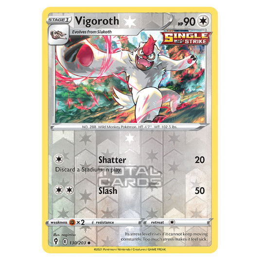 Pokemon - Sword & Shield - Evolving Skies - Vigoroth - 130/203 - (Reverse Holo)