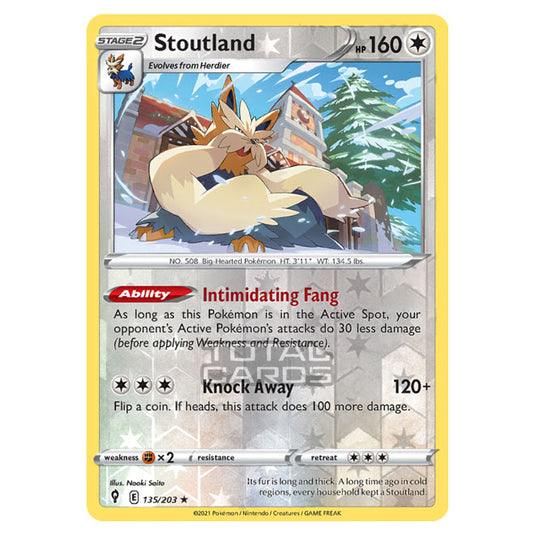 Pokemon - Sword & Shield - Evolving Skies - Stoutland - 135/203 - (Reverse Holo)