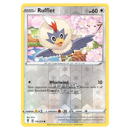 Pokemon - Sword & Shield - Evolving Skies - Rufflet - 136/203 - (Reverse Holo)