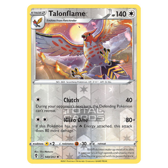 Pokemon - Sword & Shield - Evolving Skies - Talonflame - 140/203 - (Reverse Holo)