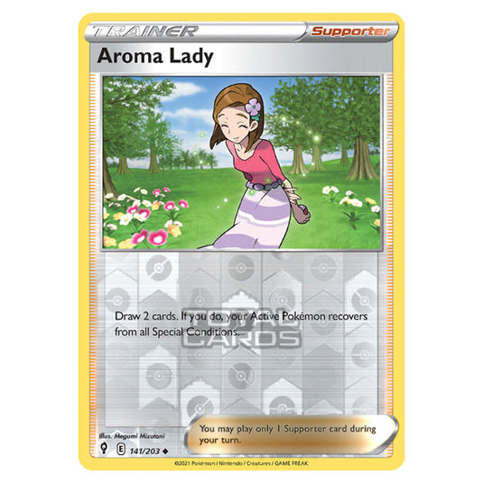Pokemon - Sword & Shield - Evolving Skies - Aroma Lady - 141/203 - (Reverse Holo)