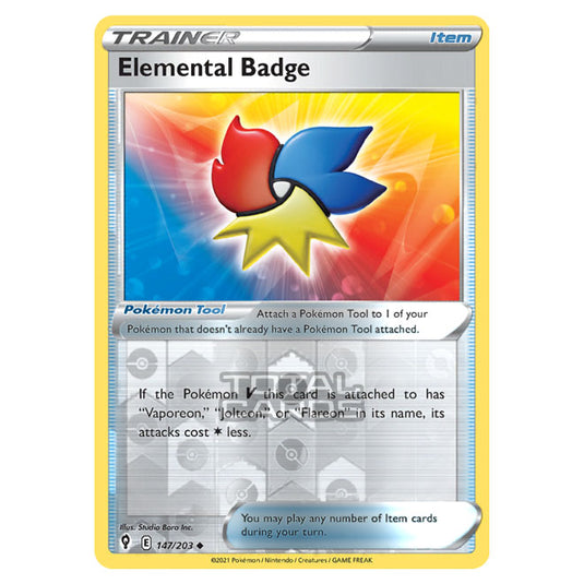 Pokemon - Sword & Shield - Evolving Skies - Elemental Badge - 147/203 - (Reverse Holo)