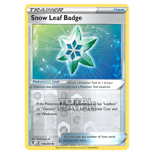 Pokemon - Sword & Shield - Evolving Skies - Snow Leaf Badge - 159/203 - (Reverse Holo)
