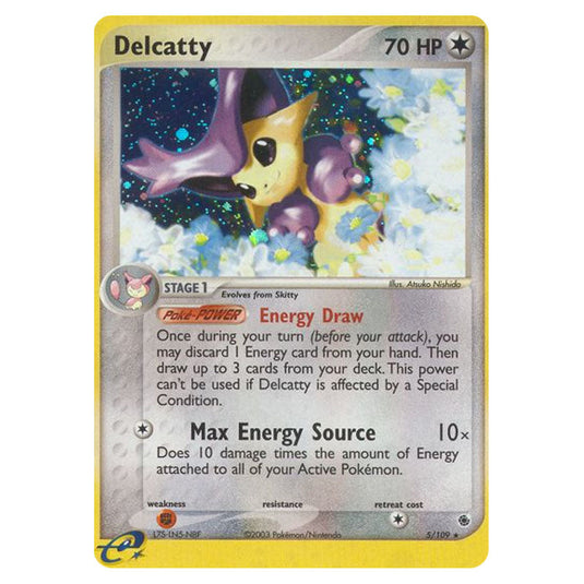 Delcatty 5 card from the Pokemon set Ruby & Sapphire