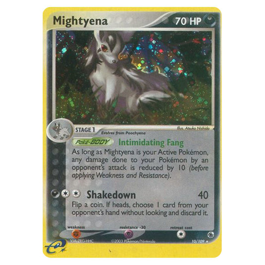 Mightyena 10 card from the Pokemon set Ruby & Sapphire