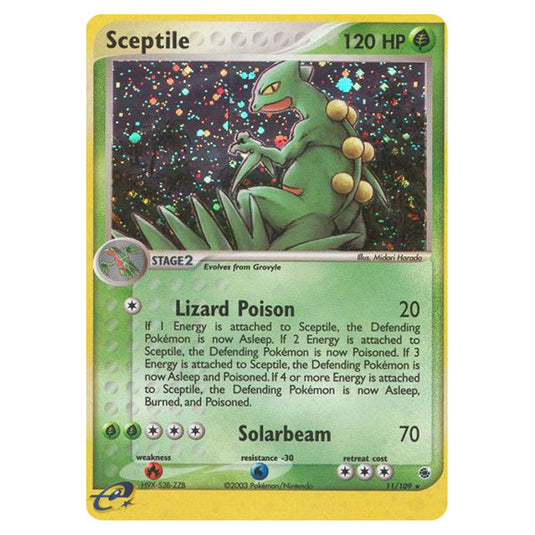 Sceptile 11 card from the Pokemon set Ruby & Sapphire
