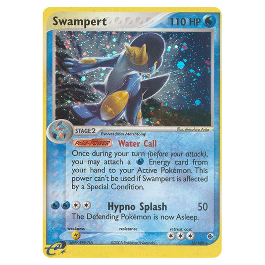 Swampert 13 card from the Pokemon set Ruby & Sapphire