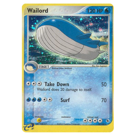Wailord 14 card from the Pokemon set Ruby & Sapphire