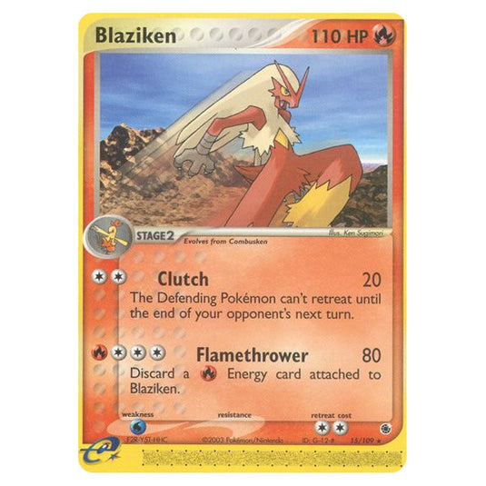 Blaziken 15 card from the Pokemon set Ruby & Sapphire