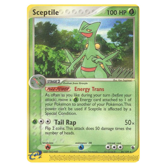 Sceptile 20 card from the Pokemon set Ruby & Sapphire