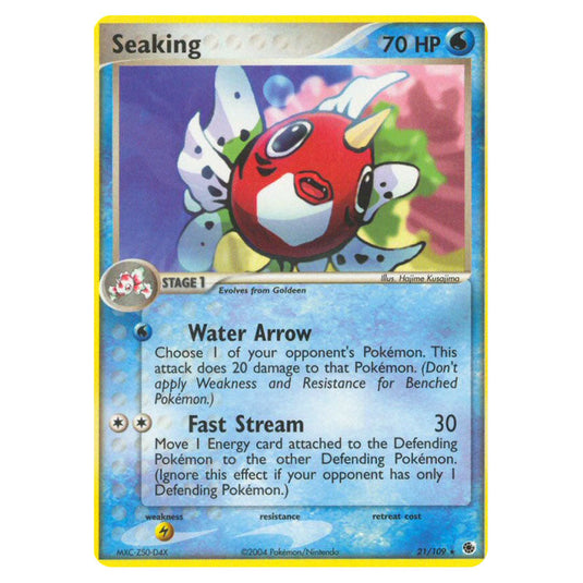 Seaking 21 card from the Pokemon set Ruby & Sapphire