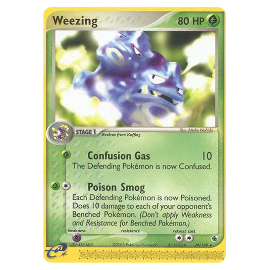 Weezing 24 card from the Pokemon set Ruby & Sapphire