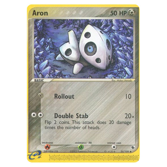 Aron 25 card from the Pokemon set Ruby & Sapphire