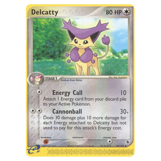 Delcatty 29 card from the Pokemon set Ruby & Sapphire