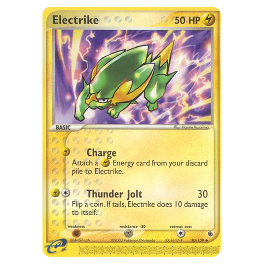 Electrike 30 card from the Pokemon set Ruby & Sapphire