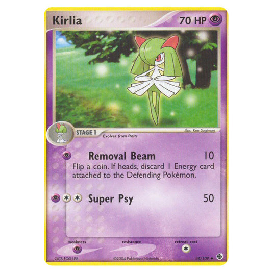 Kirlia 34 card from the Pokemon set Ruby & Sapphire