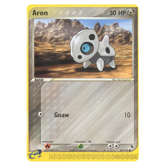 Aron 50 card from the Pokemon set Ruby & Sapphire