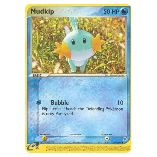 Mudkip 59 card from the Pokemon set Ruby & Sapphire