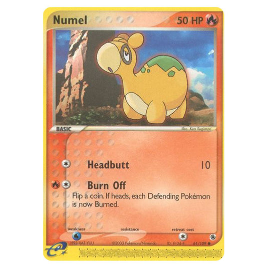 Numel 61 card from the Pokemon set Ruby & Sapphire