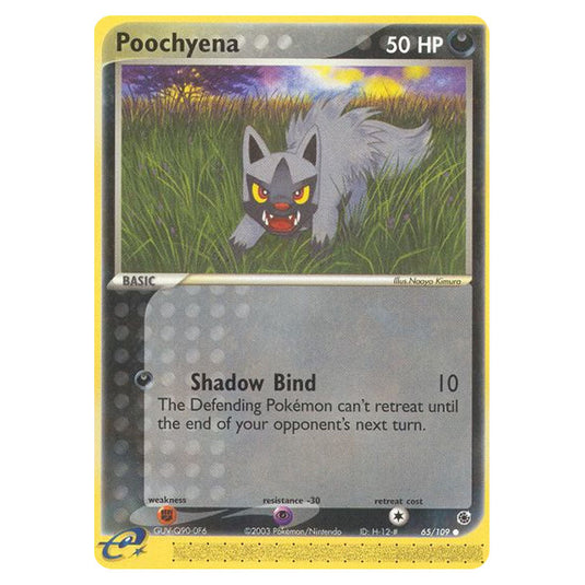 Poochyena 65 card from the Pokemon set Ruby & Sapphire
