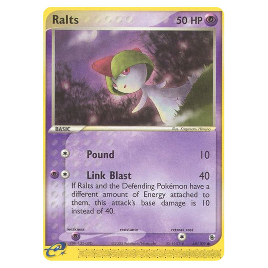 Ralts 68 card from the Pokemon set Ruby & Sapphire