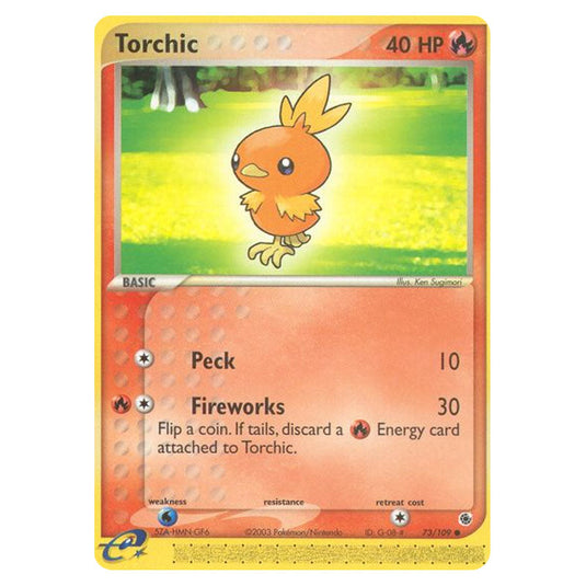 Torchic 73 card from the Pokemon set Ruby & Sapphire