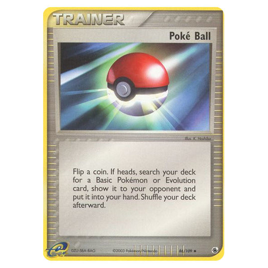 Poké Ball 86 card from the Pokemon set Ruby & Sapphire