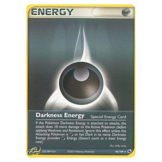Darkness Energy 93 card from the Pokemon set Ruby & Sapphire