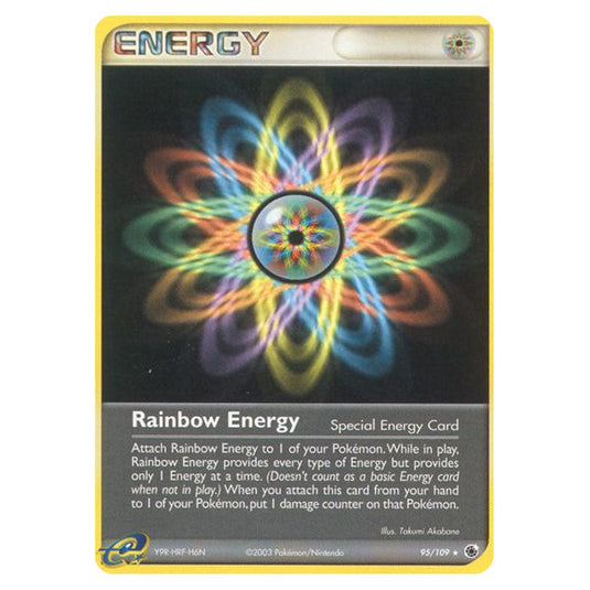 Rainbow Energy 95 card from the Pokemon set Ruby & Sapphire
