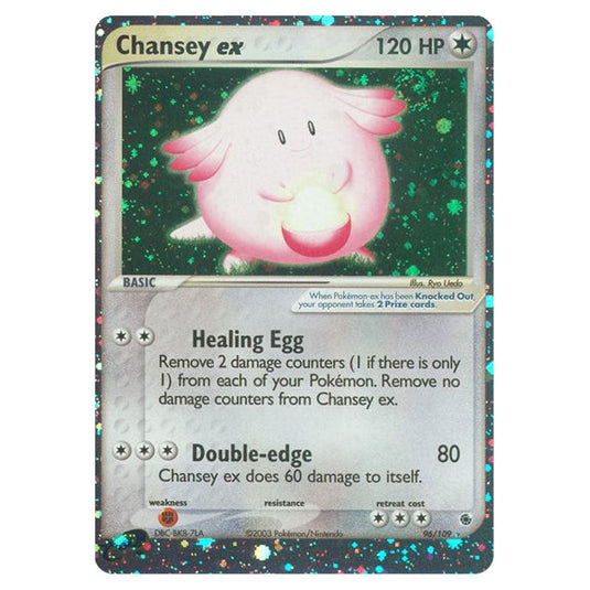 Chansey ex 96 card from the Pokemon set Ruby & Sapphire