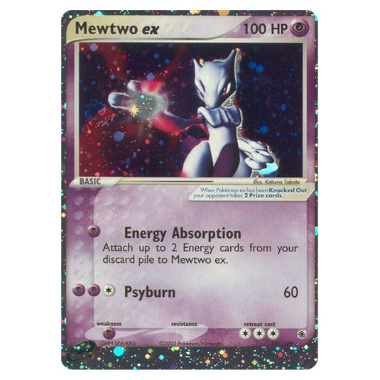 Mewtwo ex 101 card from the Pokemon set Ruby & Sapphire
