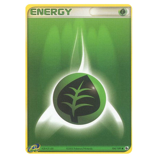 Grass Energy 104 card from the Pokemon set Ruby & Sapphire