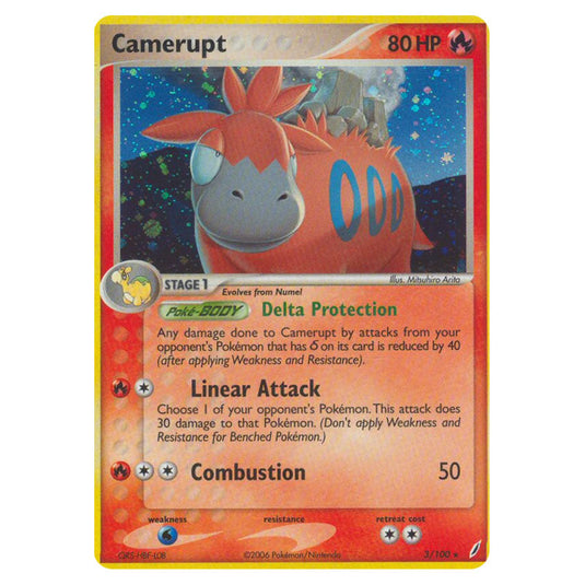 Camerupt 3 card from the Pokemon set Crystal Guardians