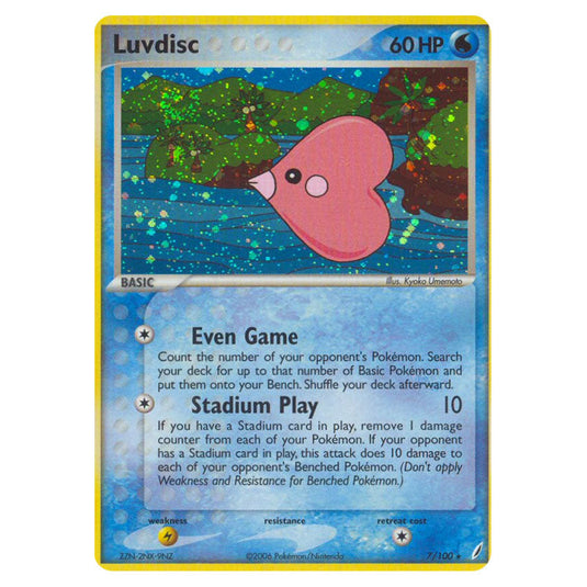 Luvdisc 7 card from the Pokemon set Crystal Guardians