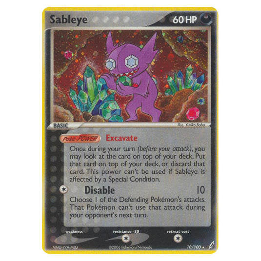 Sableye 10 card from the Pokemon set Crystal Guardians