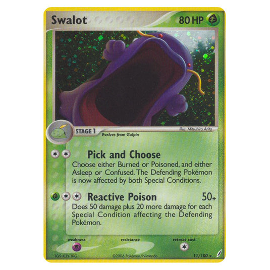 Swalot 11 card from the Pokemon set Crystal Guardians