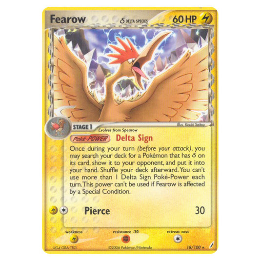 Fearow δ 18 card from the Pokemon set Crystal Guardians