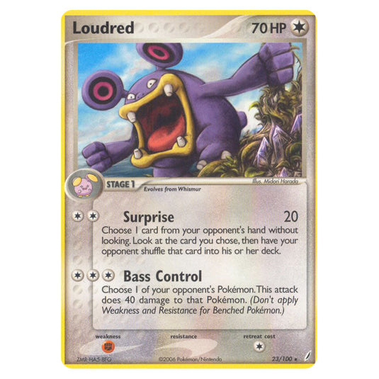 Loudred 23 card from the Pokemon set Crystal Guardians