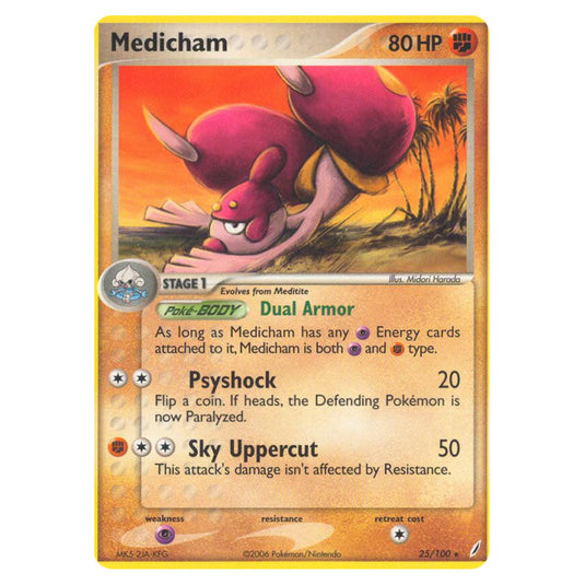 Medicham 25 card from the Pokemon set Crystal Guardians