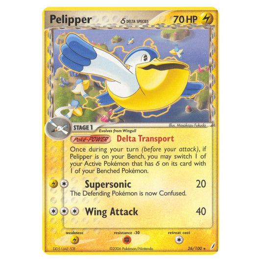 Pelipper δ 26 card from the Pokemon set Crystal Guardians