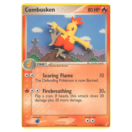 Combusken 31 card from the Pokemon set Crystal Guardians